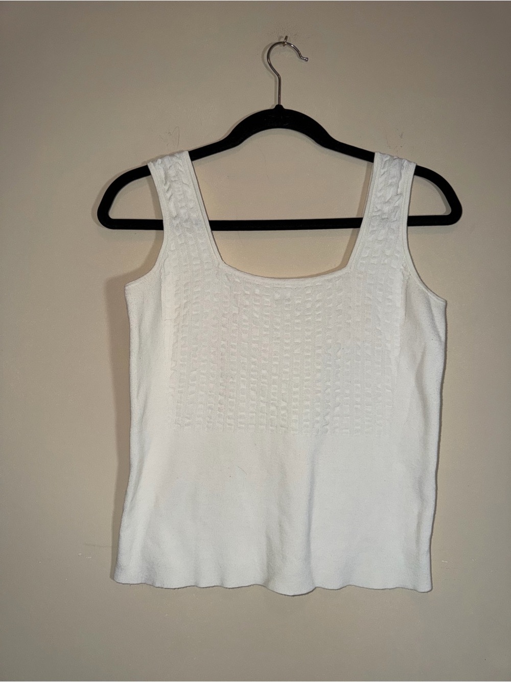 Uniqlo White Knit Tank Top - Women